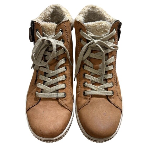 Remonte Tex D0770 Maditta Brown Leather Lace Up Zip Ankle Bootie Size EU 39 8 US - Picture 1 of 10